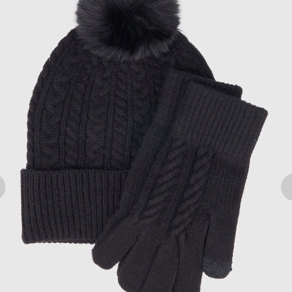 NY&C Cable Knit & Glove Set - Picture 2 of 3